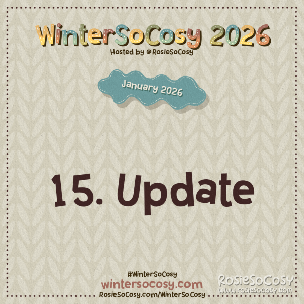 Announcement image for Day 15 of WinterSoCosy January 2026. The subject is Update.